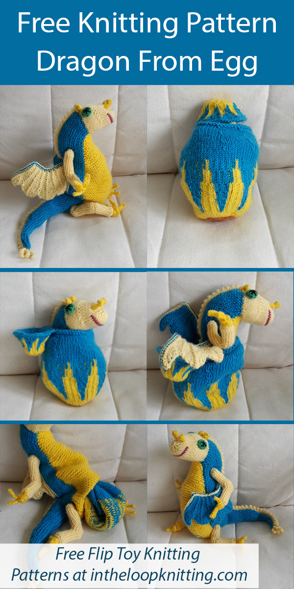 Free Dragon Knitting Pattern Egg to Dragon Flip Toy