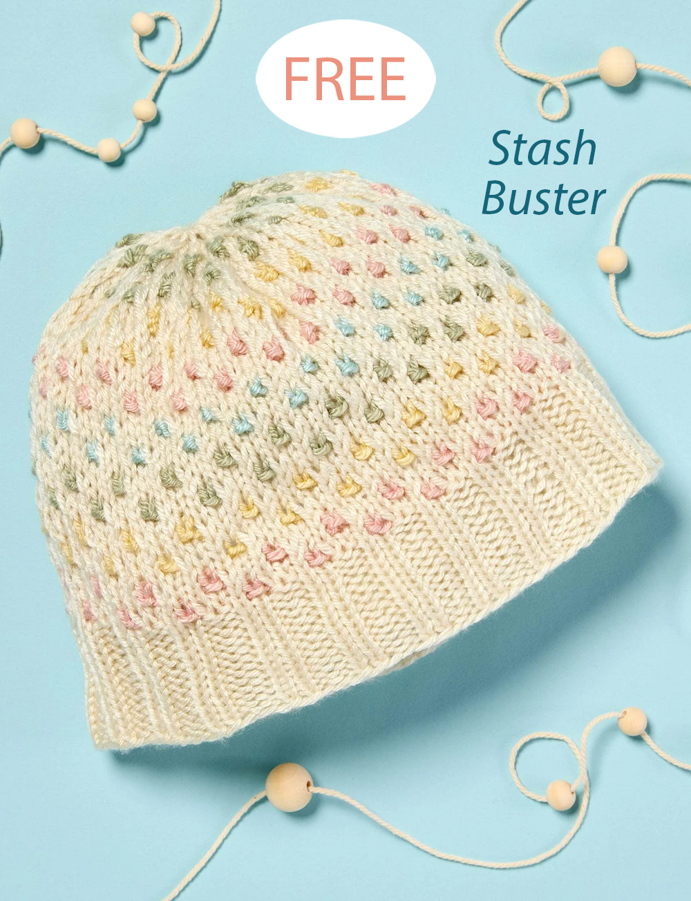 Free Stash Buster Frosted Gumdrop Hat Knitting Pattern