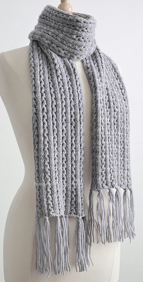 Mens ribbed scarf free easy knitting patterns for mens scarves