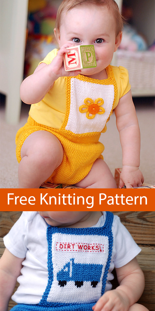 Free Knitting Pattern for Fun-in-the-Sun Baby Romper