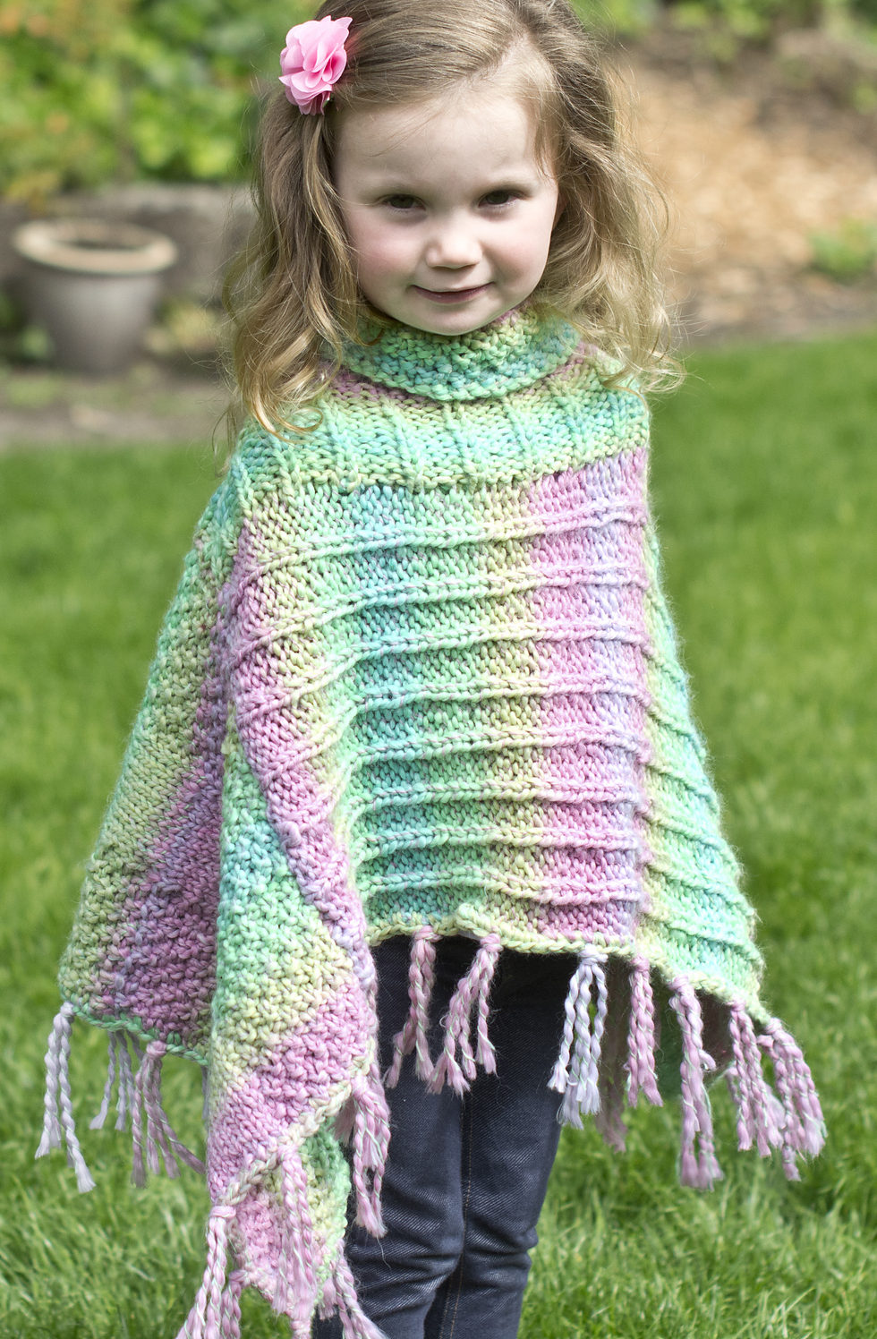 Knitted Ponchos for Kids  Easy poncho knitting pattern, Kids