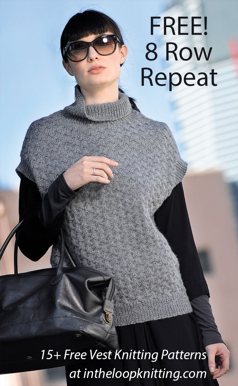 Free Womens Sweater Knitting Pattern Funnel Neck Cable Vest