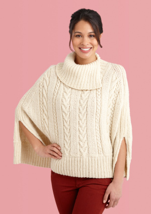 Galway Poncho free knitting pattern and more free poncho knitting patterns at https://intheloopknitting.com/poncho-knitting-patterns/