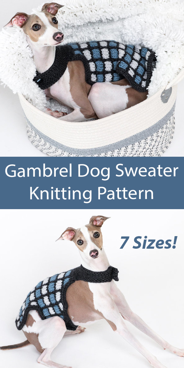 Dog Sweater Knitting Patterns Gambrel Dog Coat 7 Sizes
