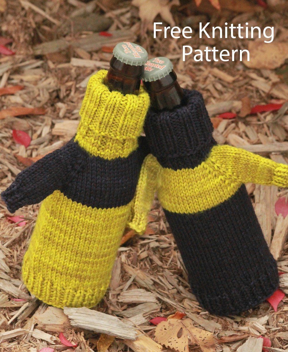 Game Day Bottle Cozy Free Knitting Pattern