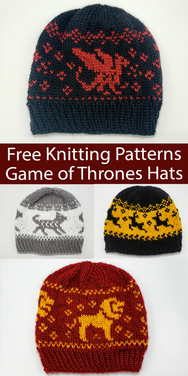 Free Knitting Pattern Game of Thrones Hats