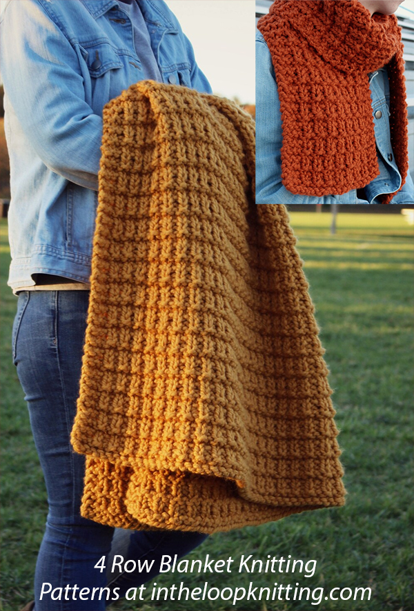  Blanket  Knitting Pattern 4 Row Repeat