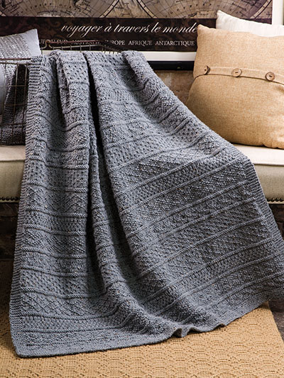 Knitting pattern for Gansey Afghan and more sampler throw knitting patterns