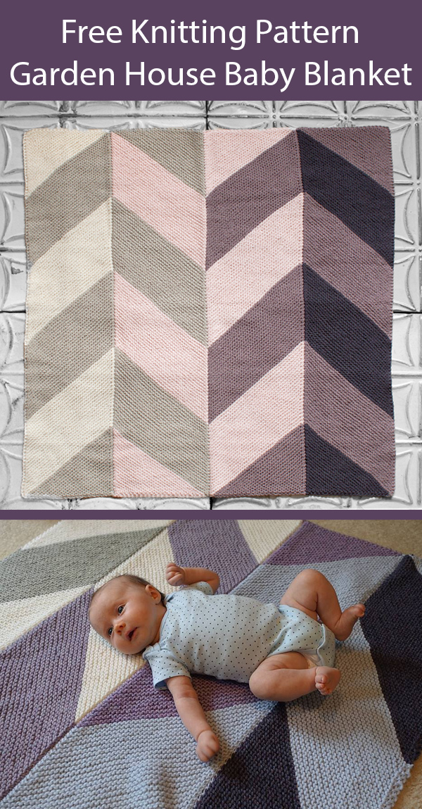 Free Knitting Pattern for Garden House Baby Blanket