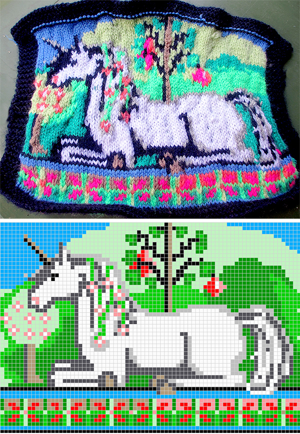 Free Knitting Pattern for Garden of the Unicorn