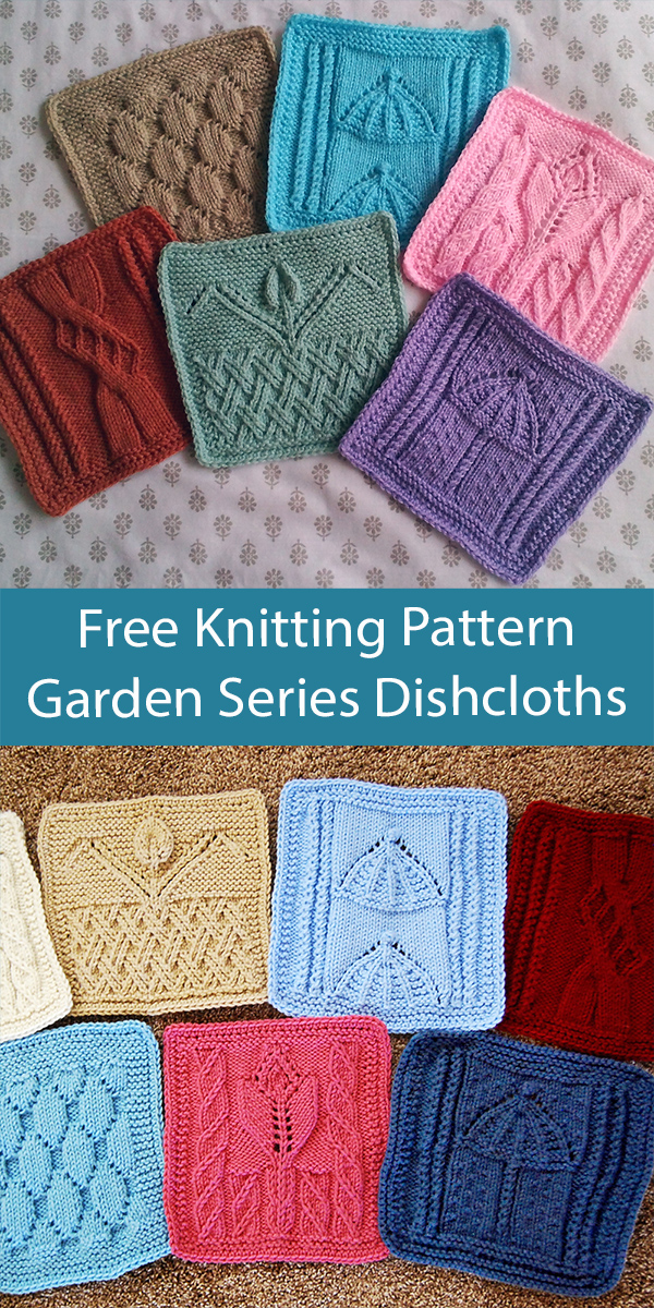 Free Garden Dishcloths Knitting Pattern Set Garden Series