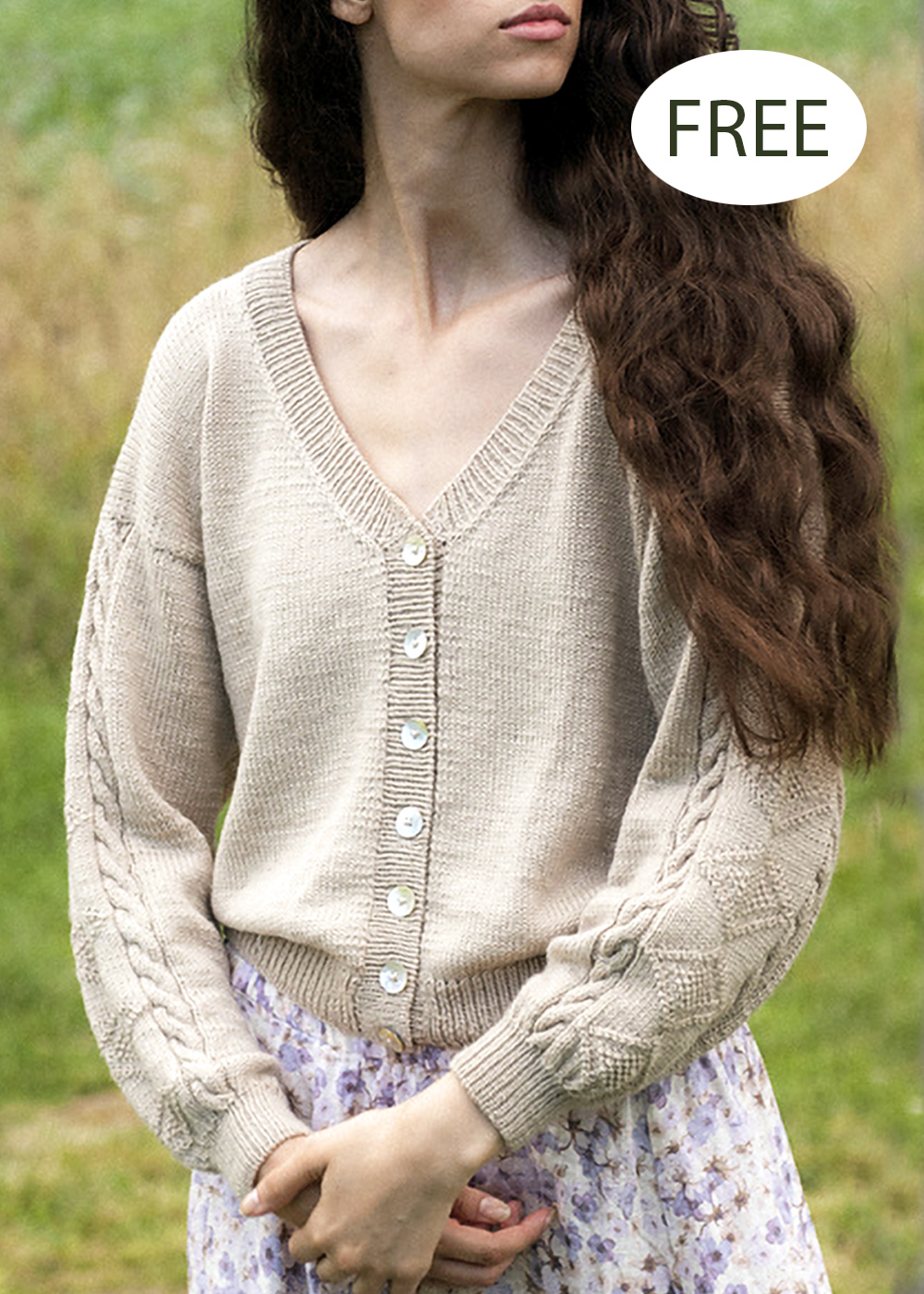 Diamond Sleeve Cardigan Knitting Pattern Set