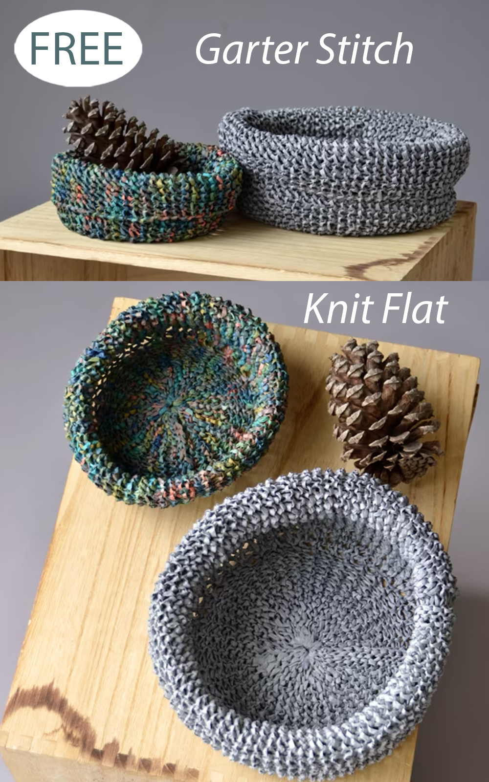 Garter Baskets Knitting Pattern 