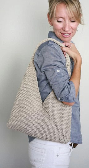 Free Knitting Pattern for Folded Tote in Garter Stitch