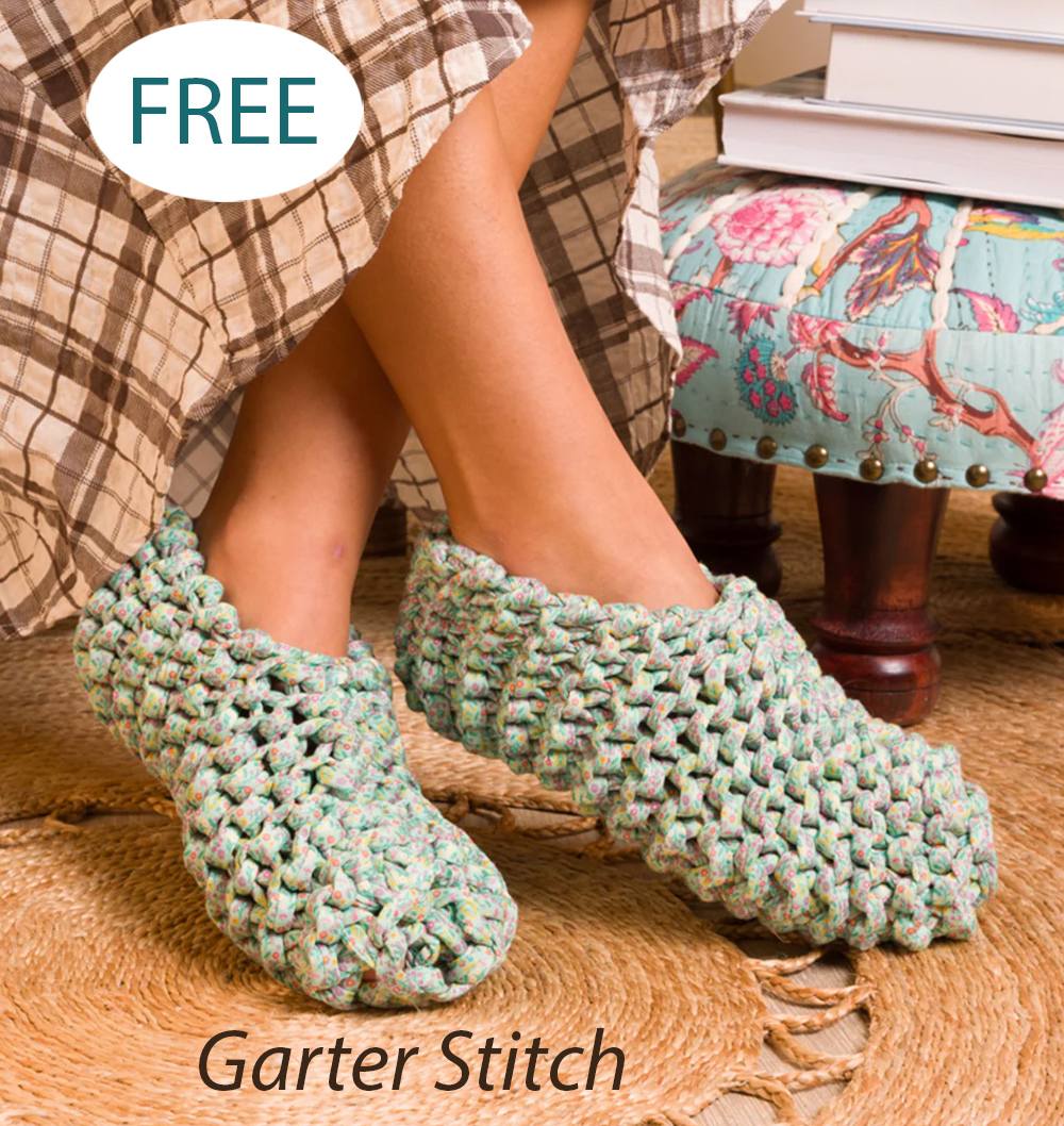 Free Flat Knit Garter Knit Slippers Knitting Pattern