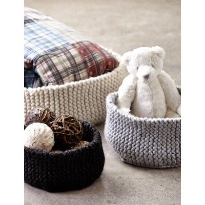 Free knitting pattern for Garter Ridged Basket and more household knitting patterns