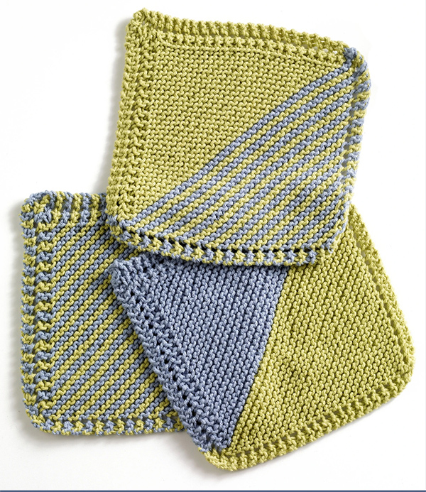 Free Easy Dish Cloth Knitting Pattern Garter Square Washcloth Set