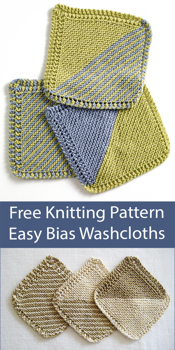 Free Easy Dish Cloth Knitting Pattern Garter Square Washcloth Set
