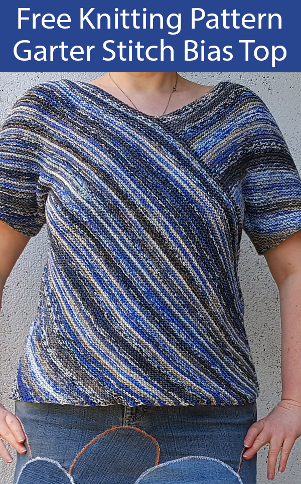 Free Knitting Pattern for Garter Stitch Bias Top