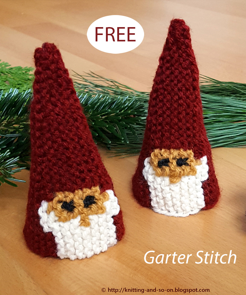 Free Knitting Pattern Garter Stitch Christmas Gnome