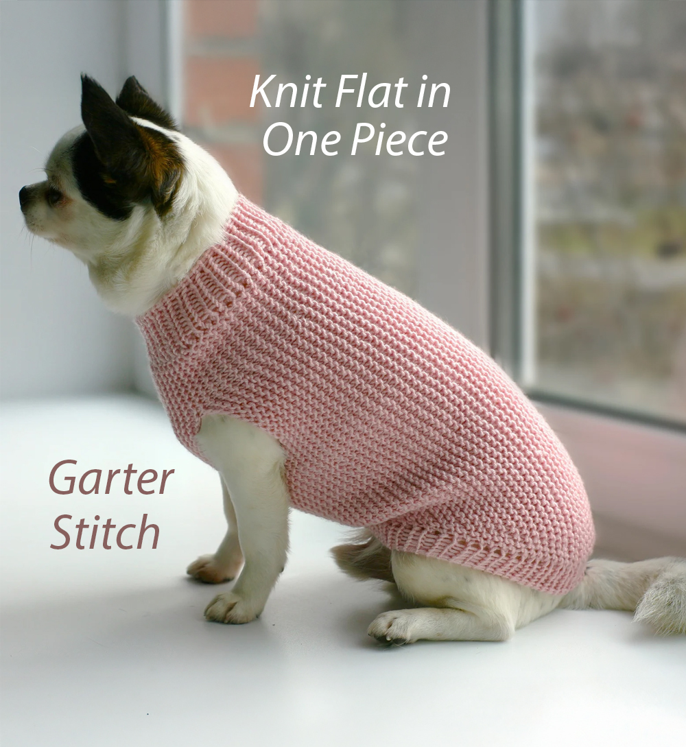Garter Stitch Dog Sweater Knitting Pattern