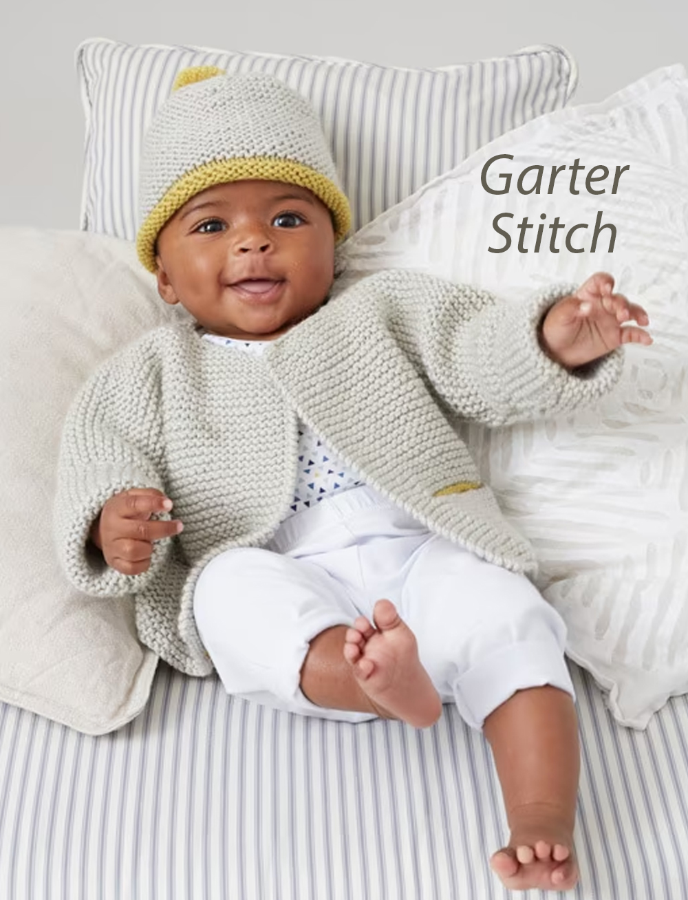 Garter Stitch Jacket and Hat Knitting Pattern