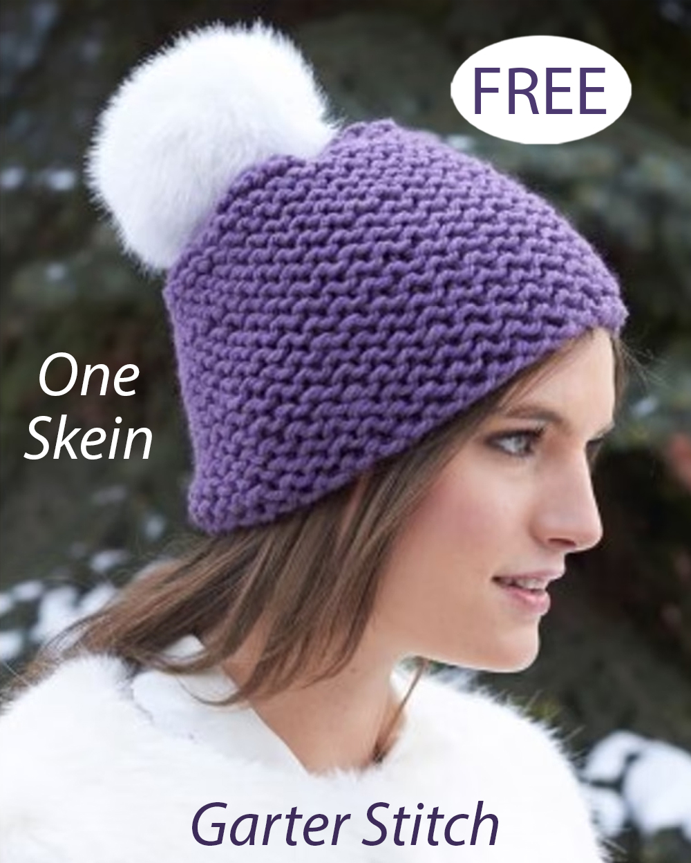 Garter Stitch Pompom Hat Knitting Pattern 