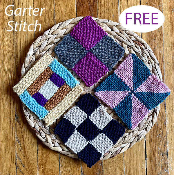 Garter Stitch Quilt Blocks Knitting Pattern 