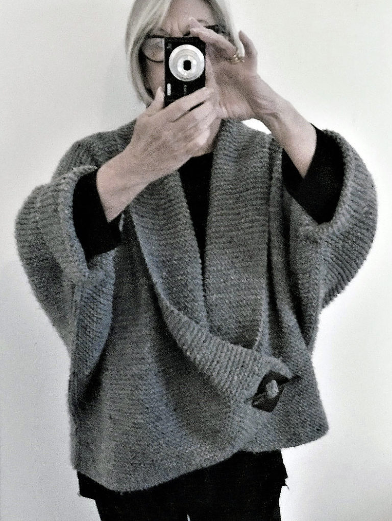 Knitting Pattern for Garter Stitch Shawl Collar Cardigan