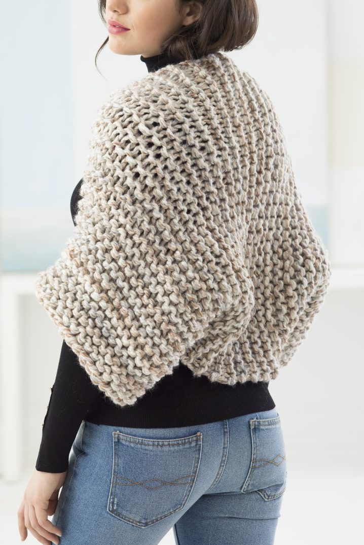 Free Knitting Pattern for Beginner Garter Stitch Shrug