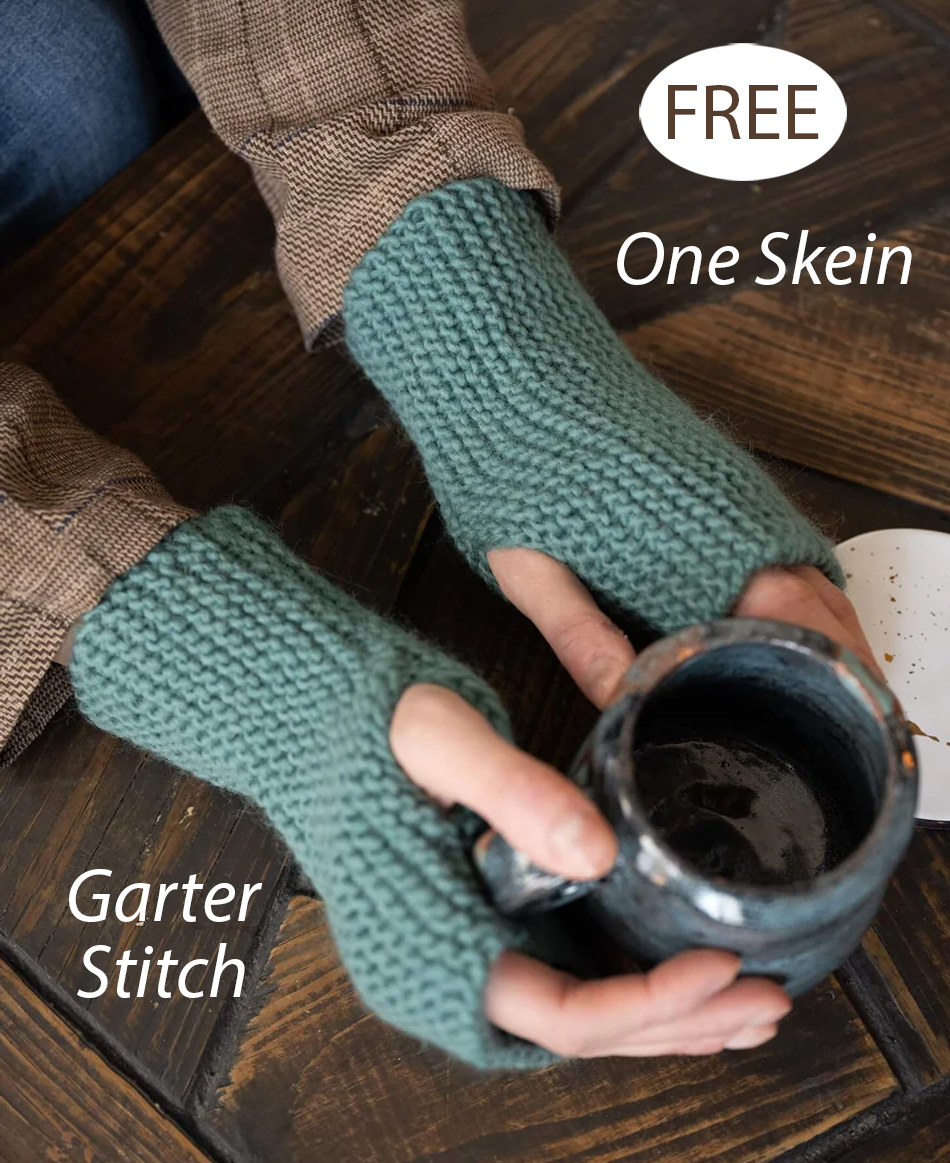 Free Easy Garter Stitch Wrist Warmers Knitting Pattern Knit Flat