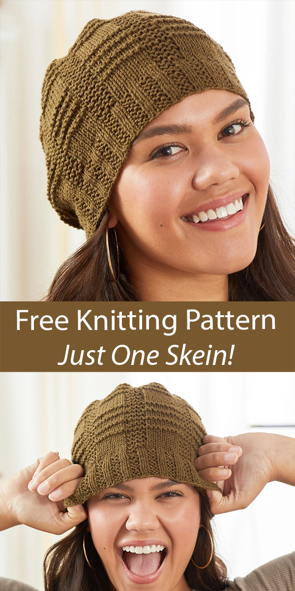 Free Knitting Pattern Garter Stripes Hat 1 Skein