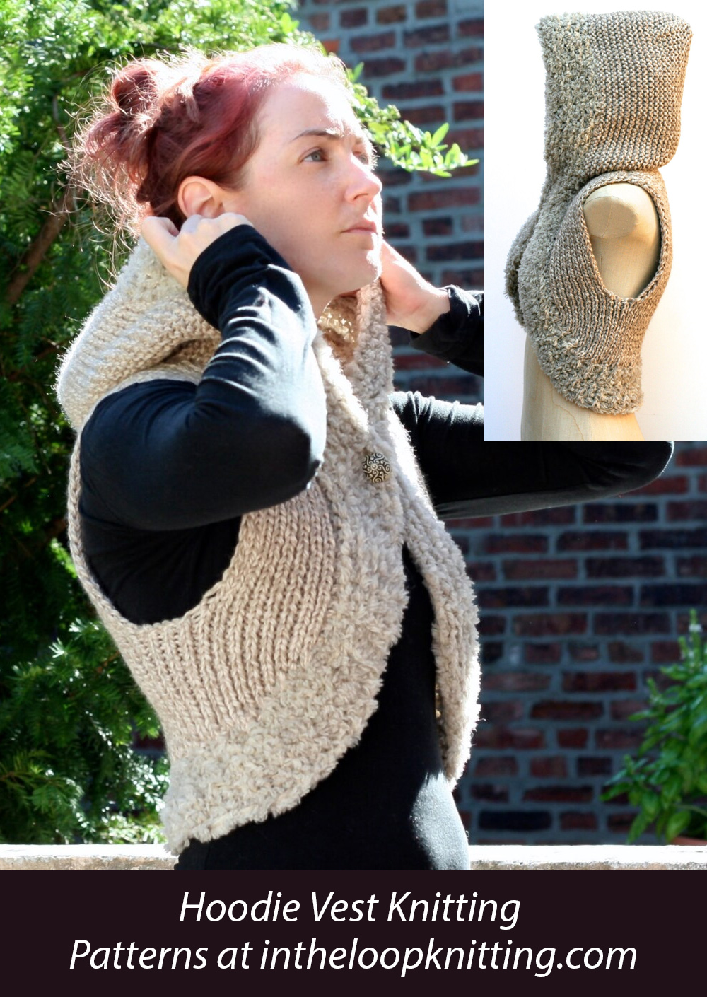 Genevieve Hooded Vest Knitting Pattern