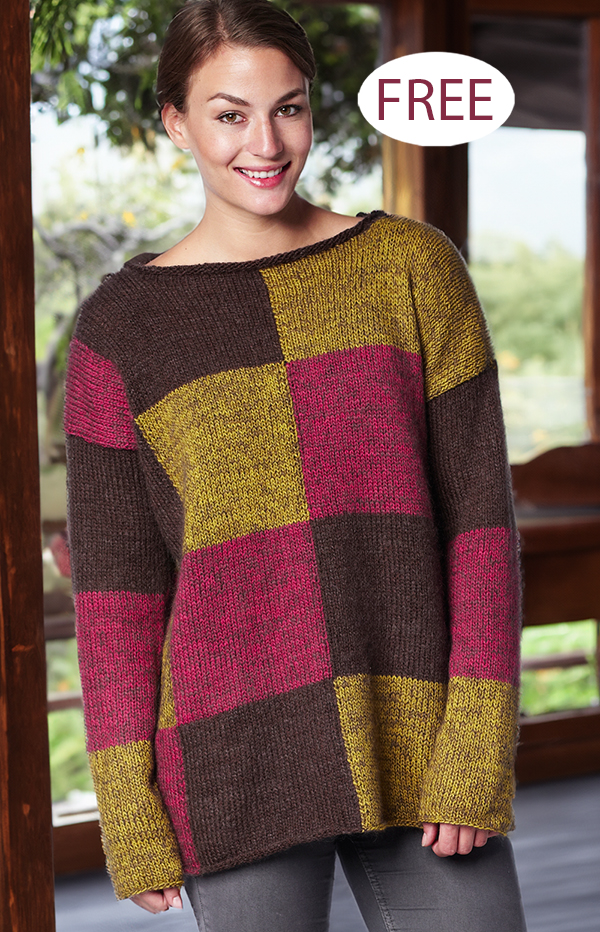 Geometric Intarsia Sweater Free Knitting Pattern