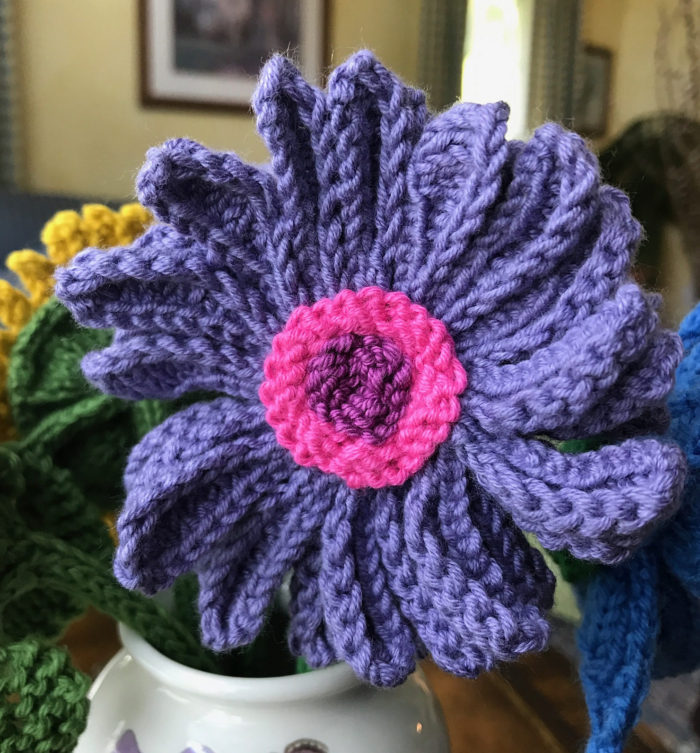 Free Knitting Pattern for Gerbera Daisy