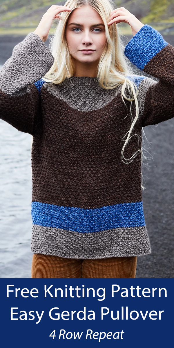 Free Sweater Knitting Pattern Easy Gerda Pullover