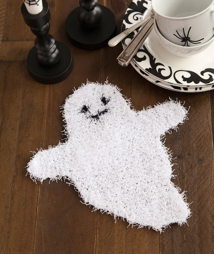 Free knitting pattern for Ghostly Dish Scrubber