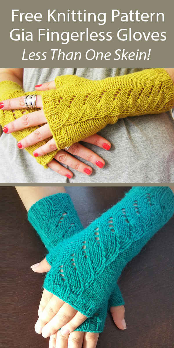 Free Mitts Knitting Pattern Gia Fingerless Gloves in One Skein