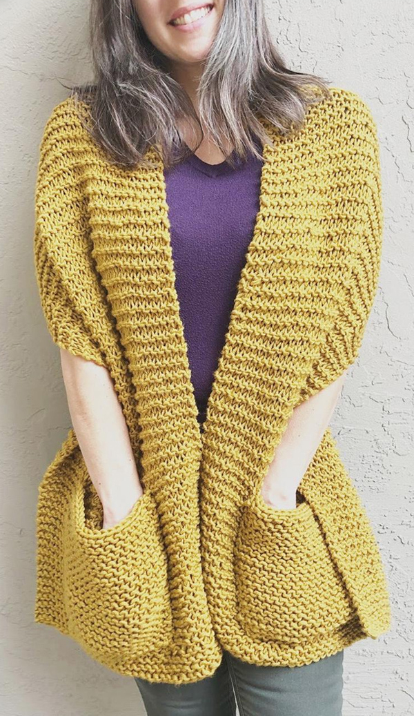 Easy Knitting Pattern Giana Pocket Shawl