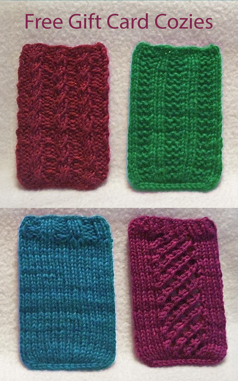 Gift Card Cozies Knitting Pattern