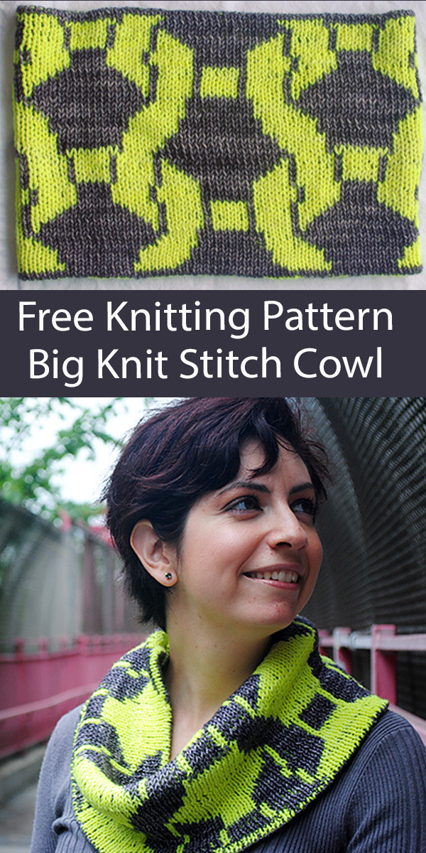 Free Cowl Knitting Pattern for Giga Big Knit Stitch Cowl
