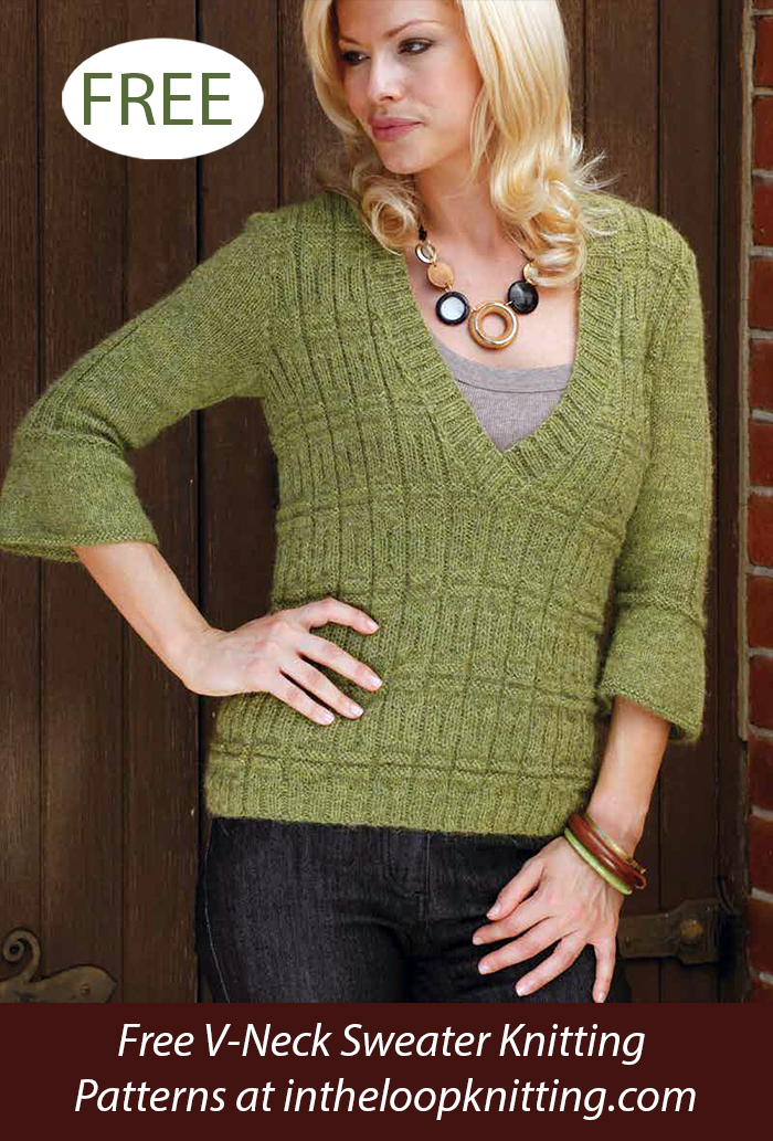 Free Gilda V-Neck Sweater Knitting Pattern