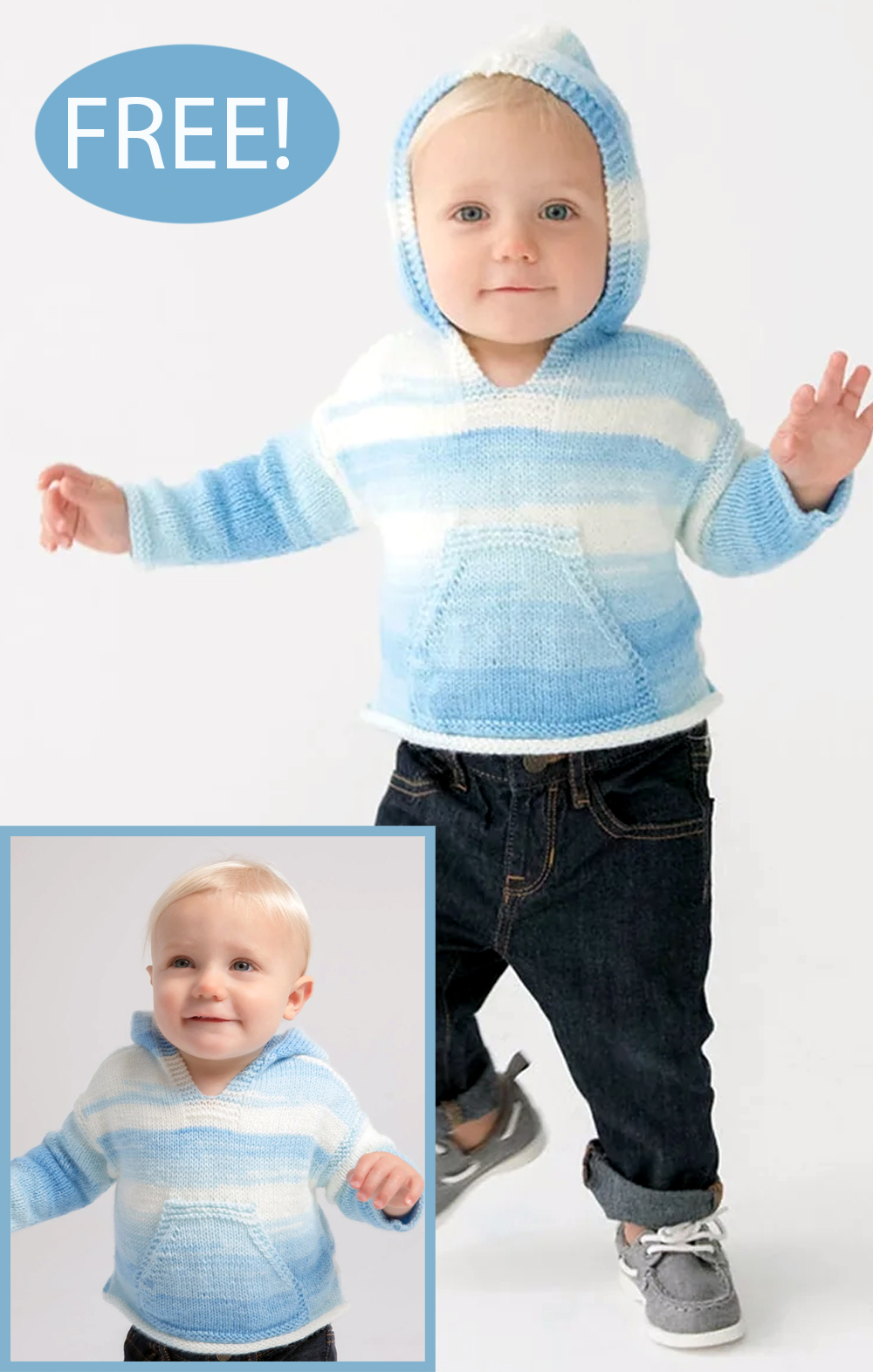 Free Child's Hoodie Sweater Knitting Pattern Gilroy Pullover