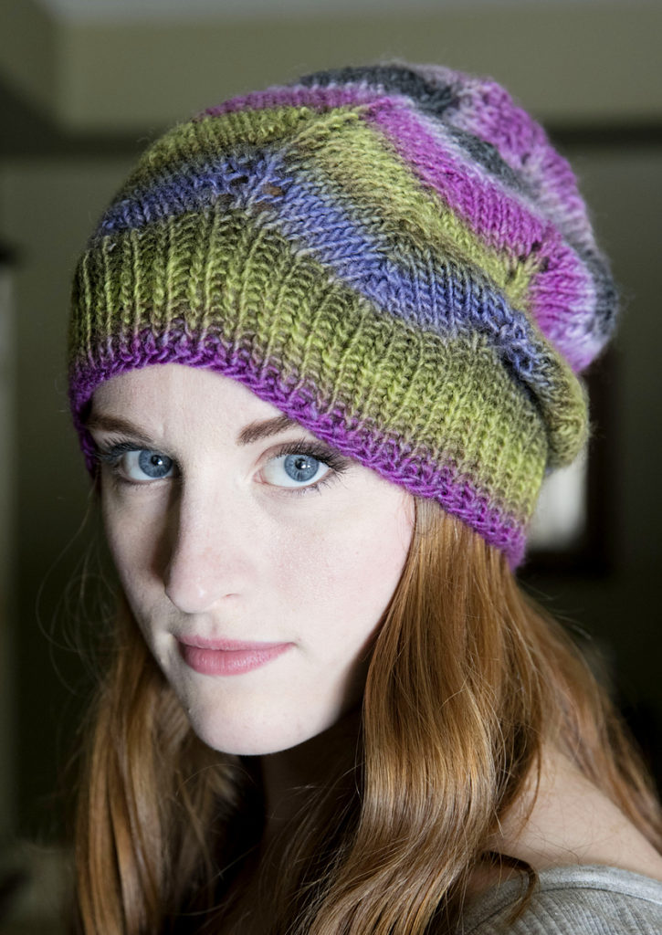 Free Knitting Pattern for Gina Chevron Hat