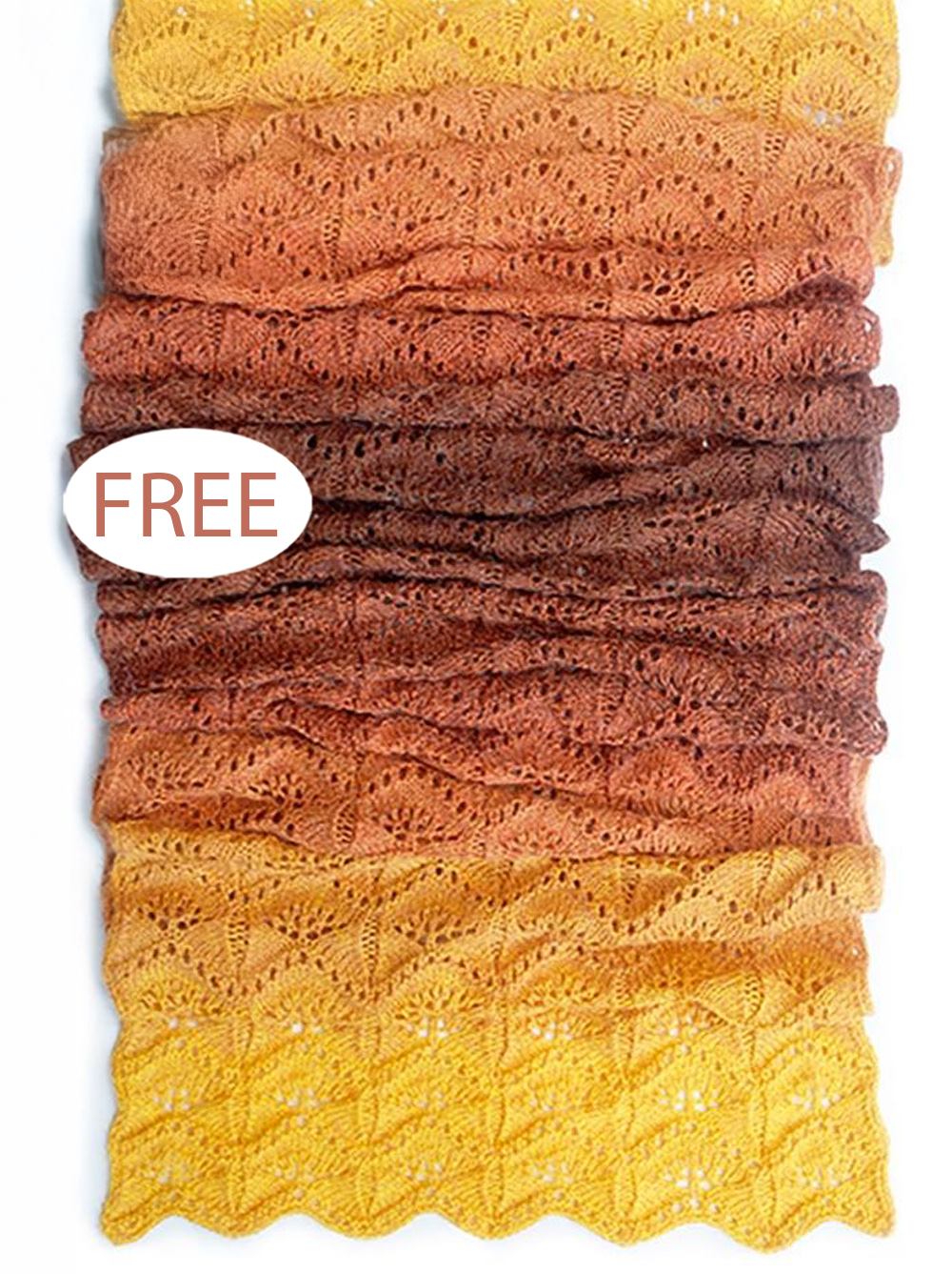 Free Ginkgo Leaf Oversized Scarf Knitting Pattern