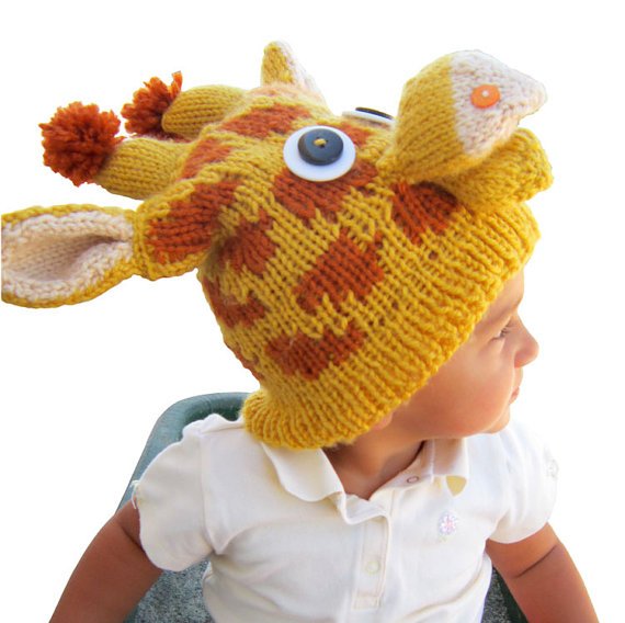 PATTERN - Knit Giraffe Hat