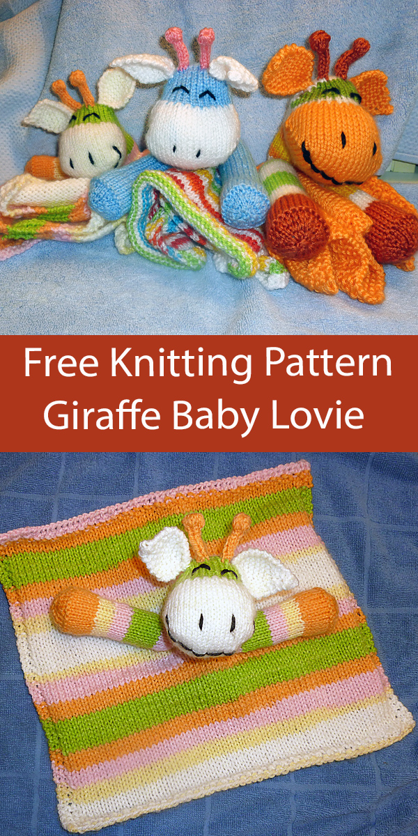 Free Knitting Pattern Giraffe Lovie Baby Blanket