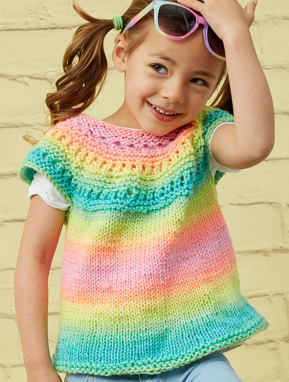 Free Knitting Pattern for Girl Time Tunic