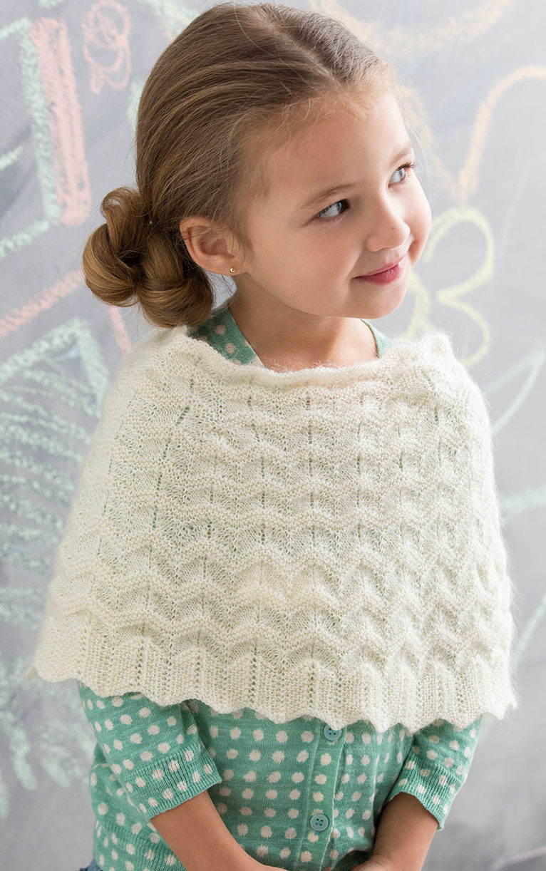 Free Knitting Pattern for Child's Chevron Poncho
