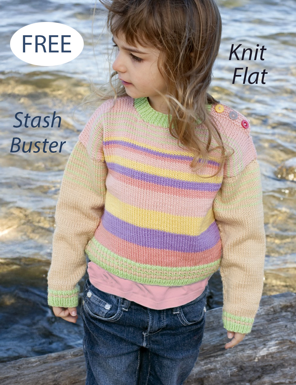 Girl’s Striped Sweater Knitting Pattern